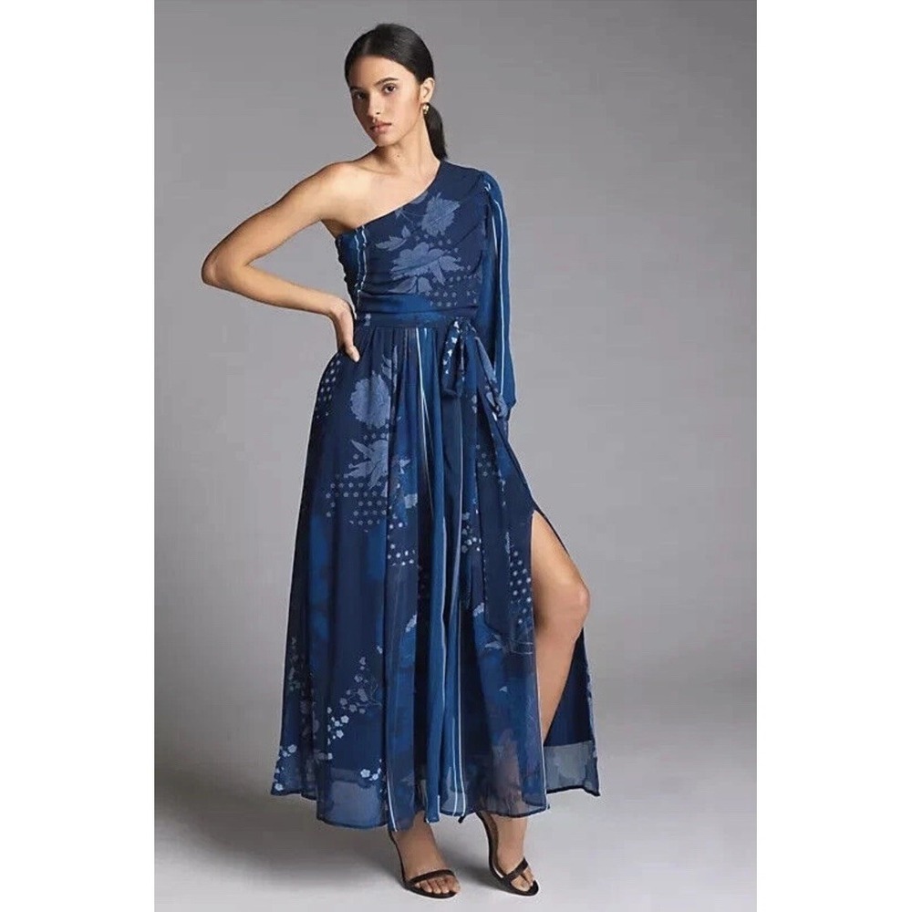 Anthro Nikita Mhaisalkar One Shoulder Maxi Dress. XS. Wedding Guest.
